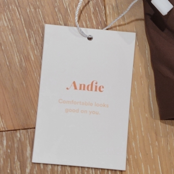 Andie Swim Espresso Brown Bandeau Padded Scala bikini top size L NWT - Picture 9 of 10